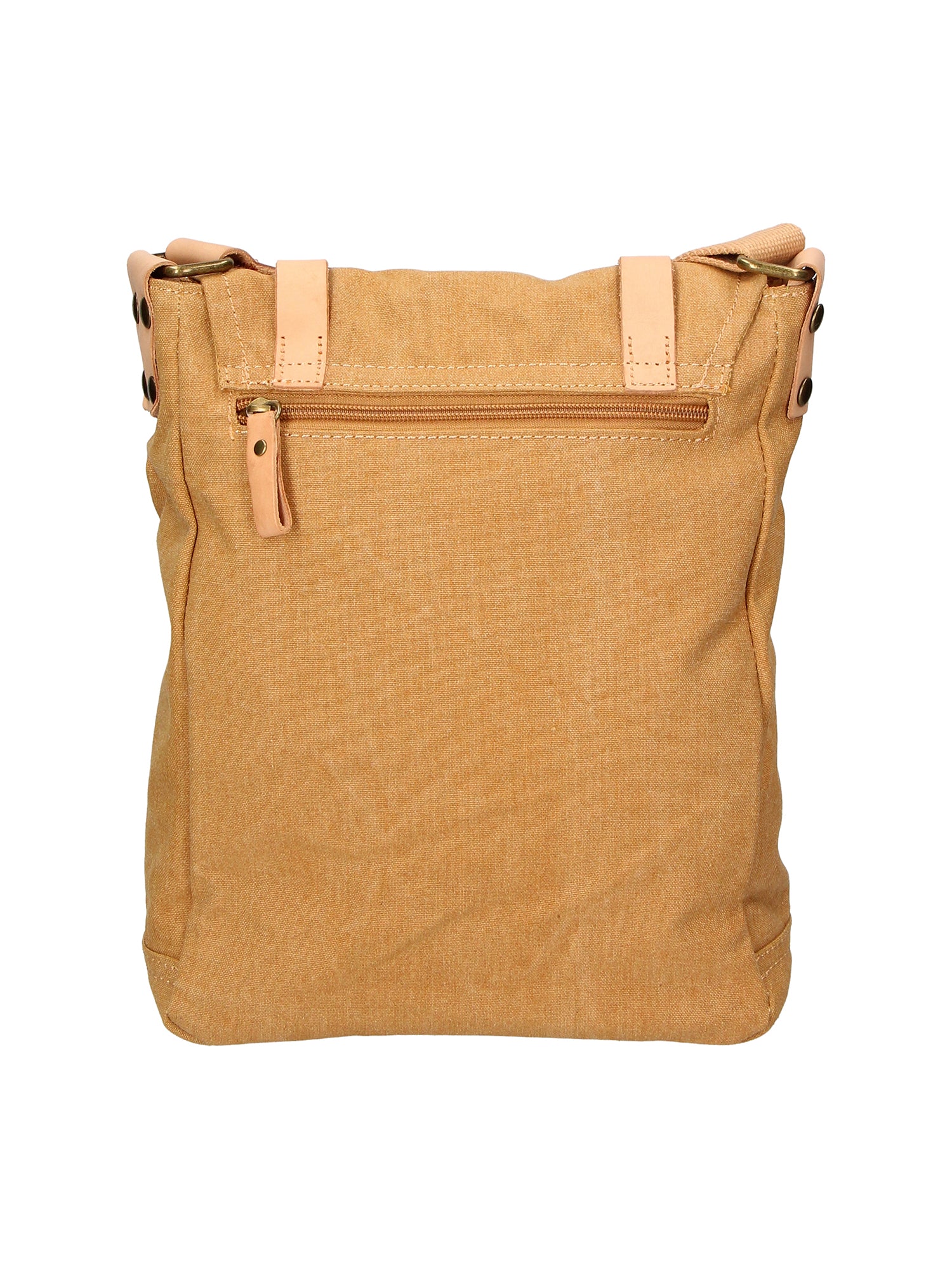 Milena Borsa a tracolla unisex Canvas e vera pelle ZG3009-CUOIO COGNAC Gave Lux