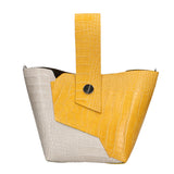 Ombretta Borsa a mano da donna Vera pelle 00643-C36+C16 SENAPE MUSTARD+GRIGIO GREY Gave Lux