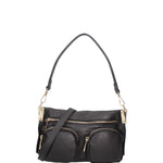 Borsa a spalla da donna Vera pelle 07147-D28 NERO Roberta Rossi