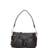 Borsa a spalla da donna Vera pelle 07147-D28 NERO Roberta Rossi