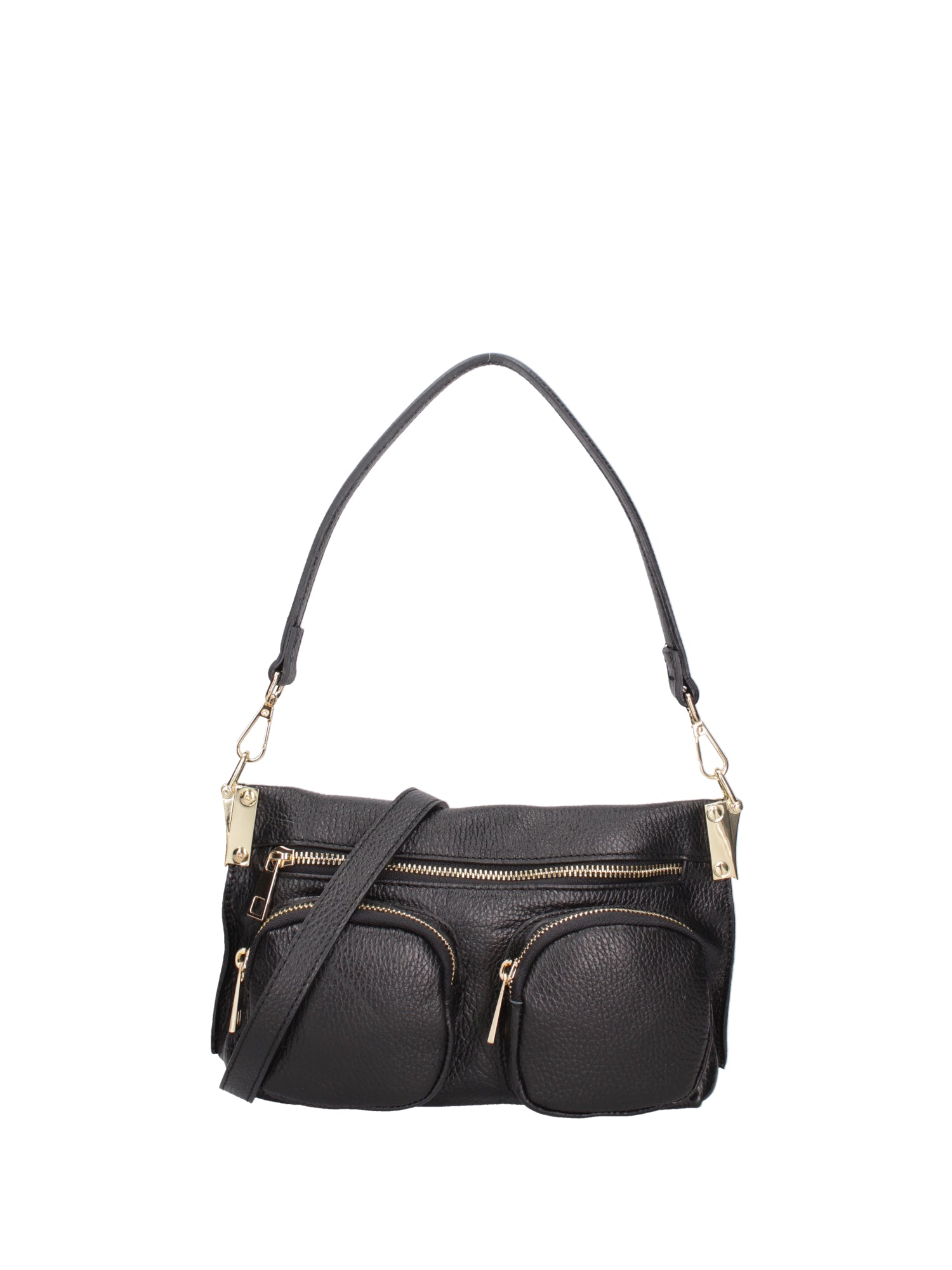 Borsa a spalla da donna Vera pelle 07147-D28 NERO Roberta Rossi