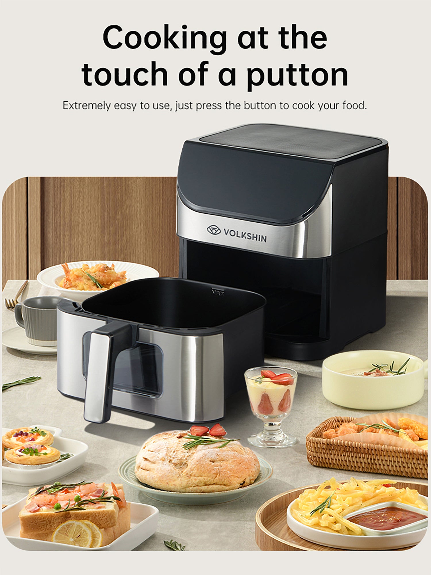 Abs Friggitrice ad Aria Pp Garanzia 24 Mesi RA620DSV-Black Volkshin