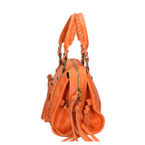 Erisia Borsa a spalla da donna Vera pelle 06091-ARANCIONE Gave Lux