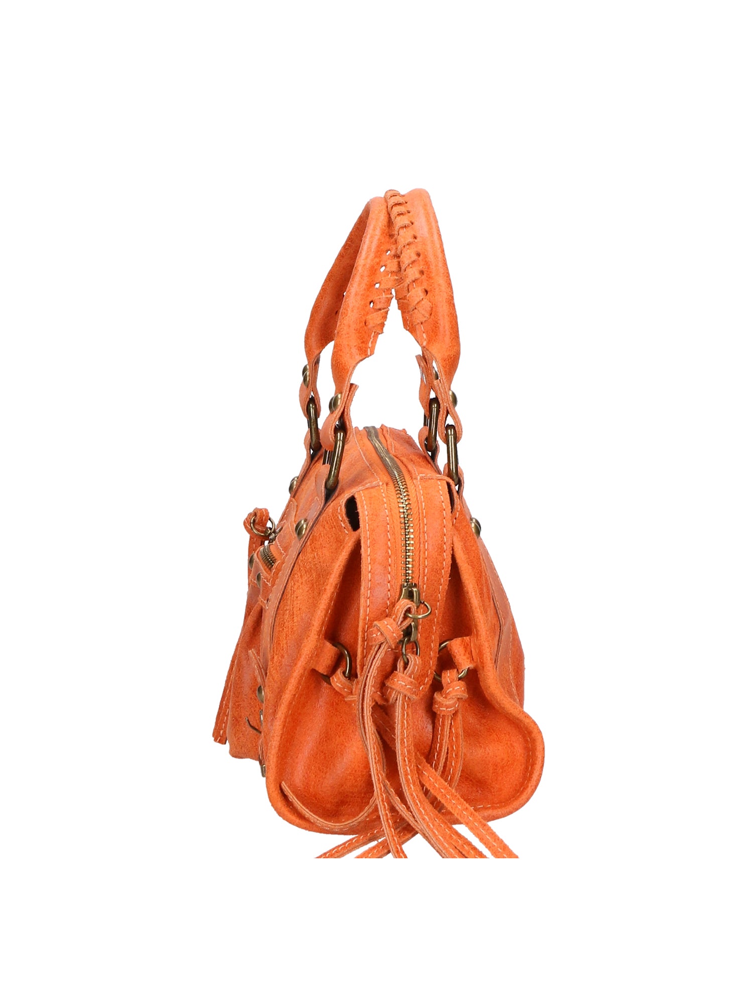 Erisia Borsa a spalla da donna Vera pelle 06091-ARANCIONE Gave Lux