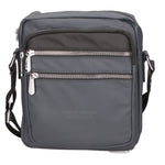 Borsa a tracolla uomo 100% pelle PU PCL3020-GREY+BLACK Northampton Polo Club