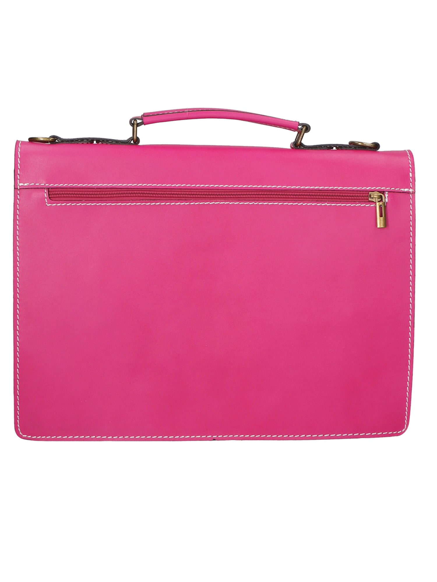Dafne Borsa da lavoro unisex Vera pelle 7004-FUXIA Gave Lux