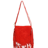 Solana Borsa a tracolla da donna Vera pelle 1518-ROSSO Gave Lux