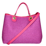 Amanda Borsa a mano da donna Vera pelle e paglia 05168-436 D02 FUXIA Gave Lux