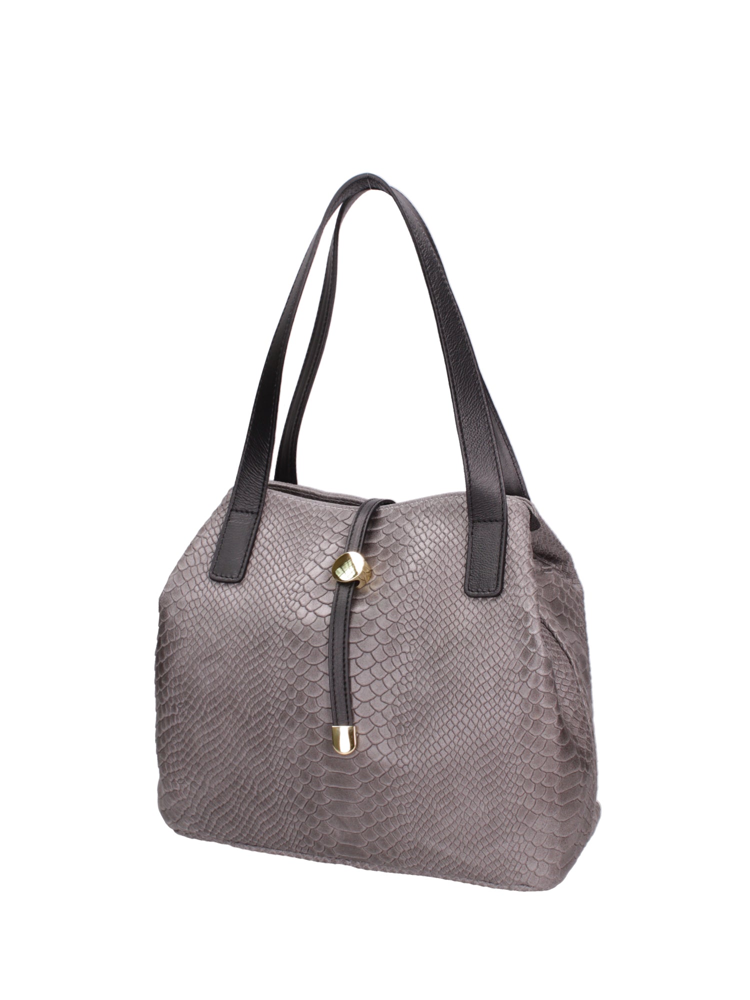 Clarissa Borsa a mano da donna Vera pelle 5276-018 GRIGIO MEDIO Gave Lux