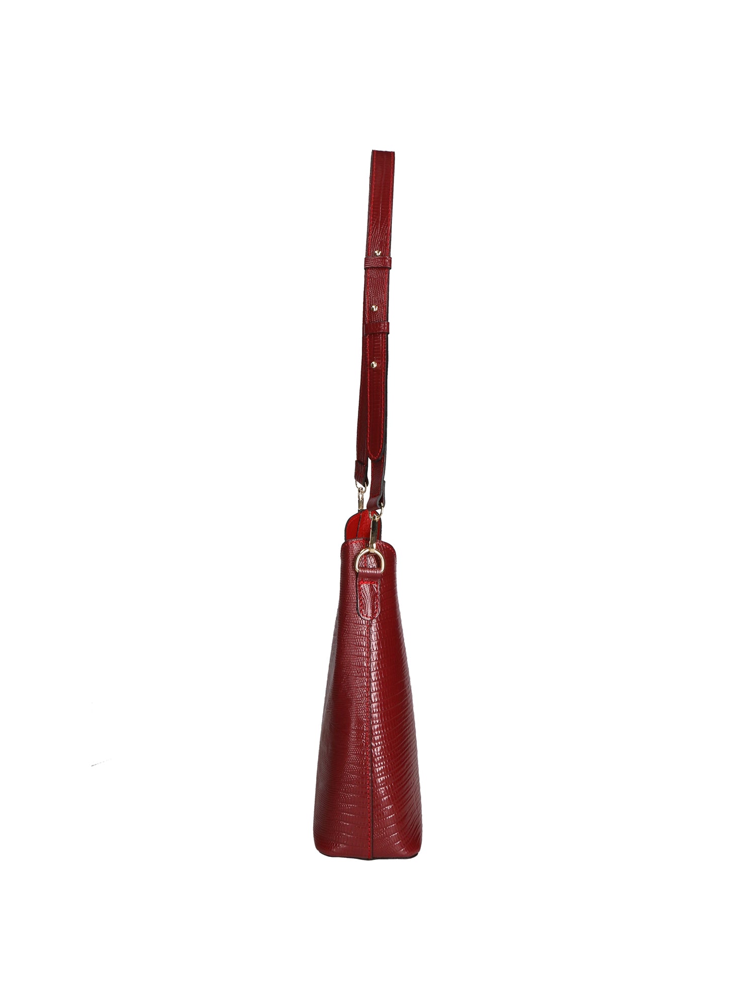 Carmine Borsa a spalla da donna Vera pelle 05442-LU10 ROSSO SCURO DARK RED Gave Lux