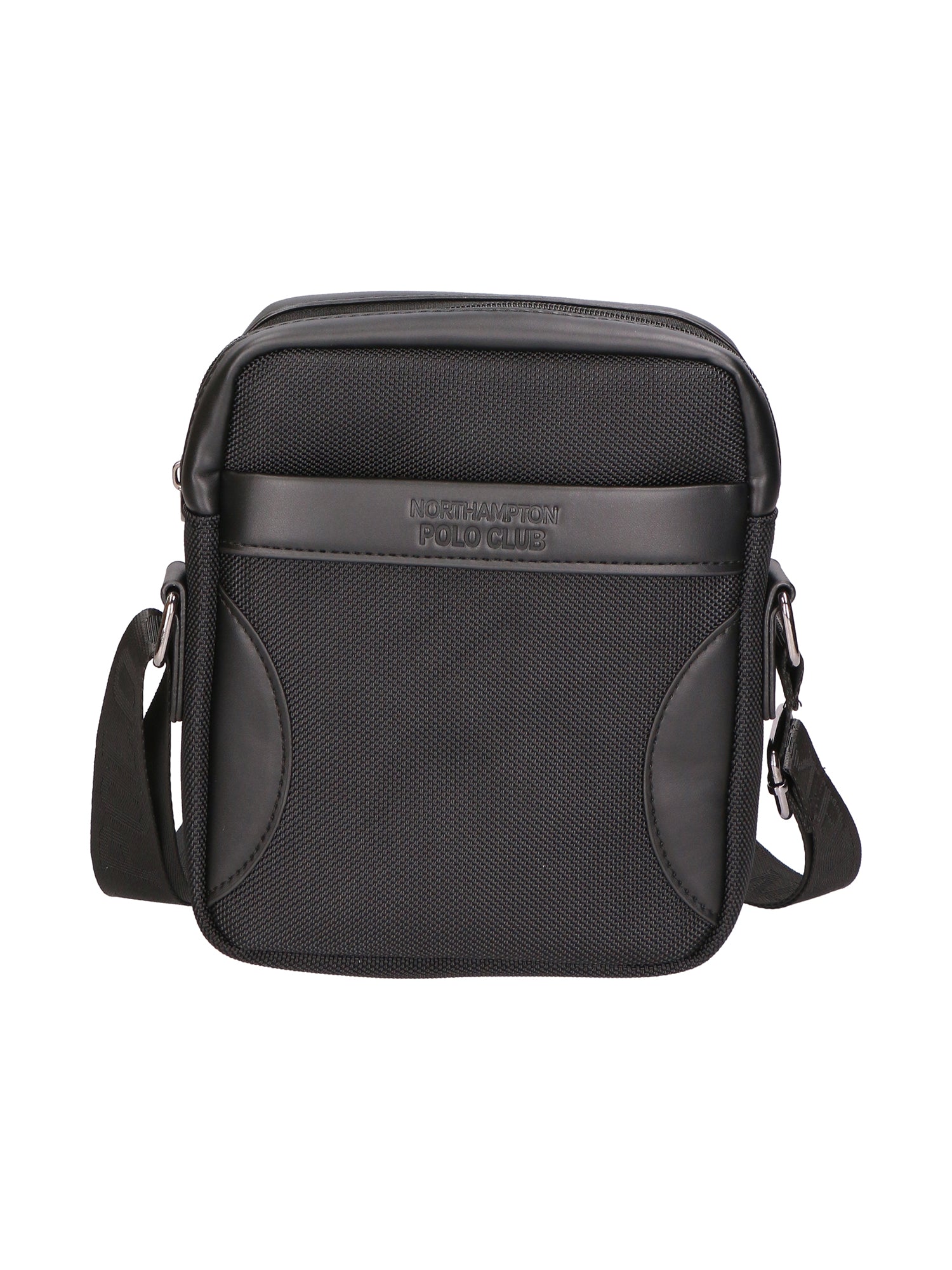 Borsa a tracolla uomo Pelle vegana e nylon PCL3062-BLACK Northampton Polo Club