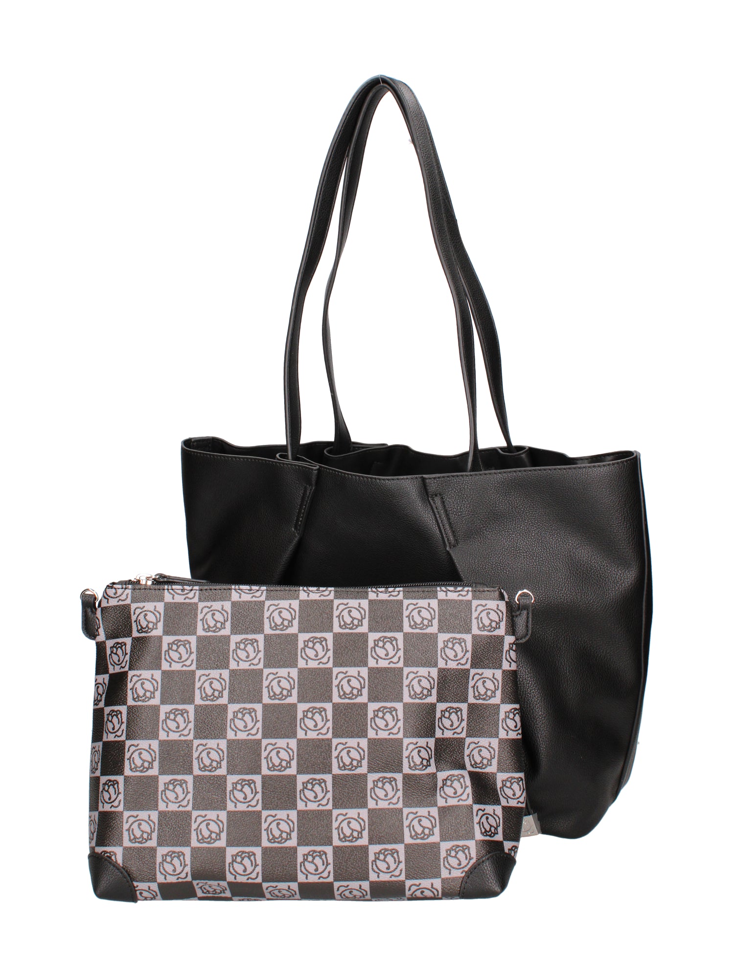 Iridea Borsa a spalla da donna 100% poliuretano B16261-NERO Braccialini