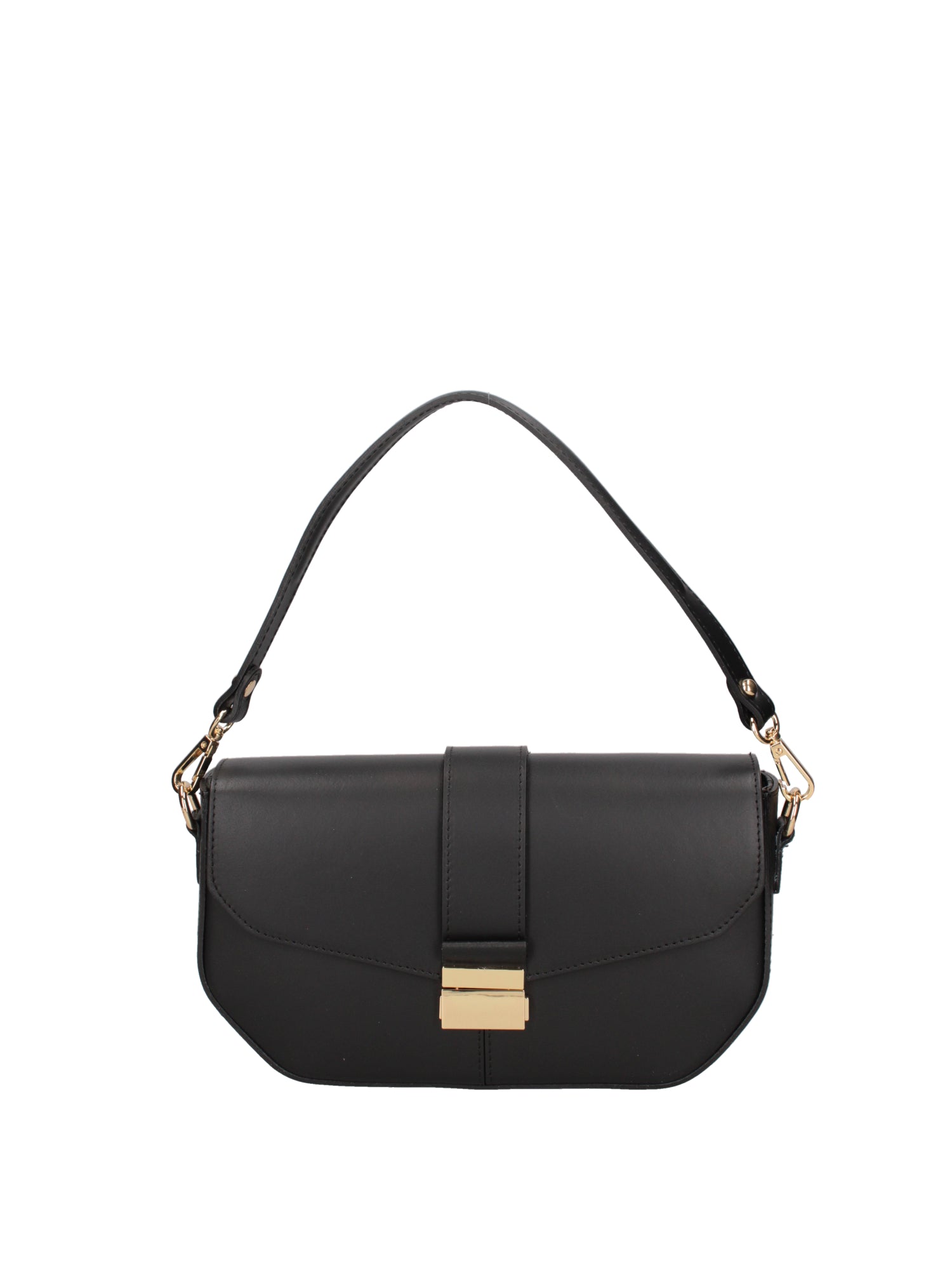 Borsa a spalla da donna Vera pelle 07229-NERO Roberta Rossi