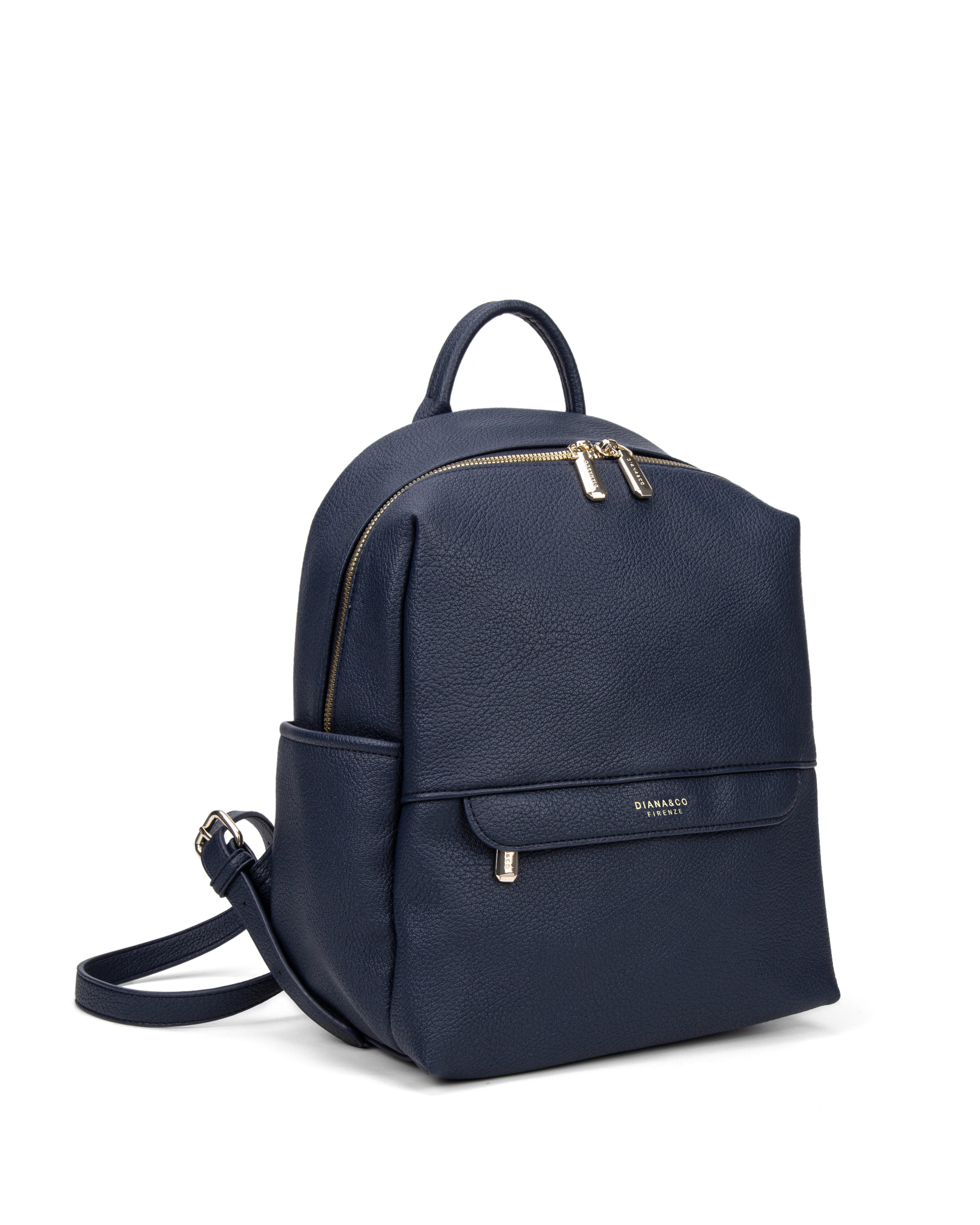 Zaino da donna in pelle vegana Casual 740-2PT-NAVYBLUE Diana&co