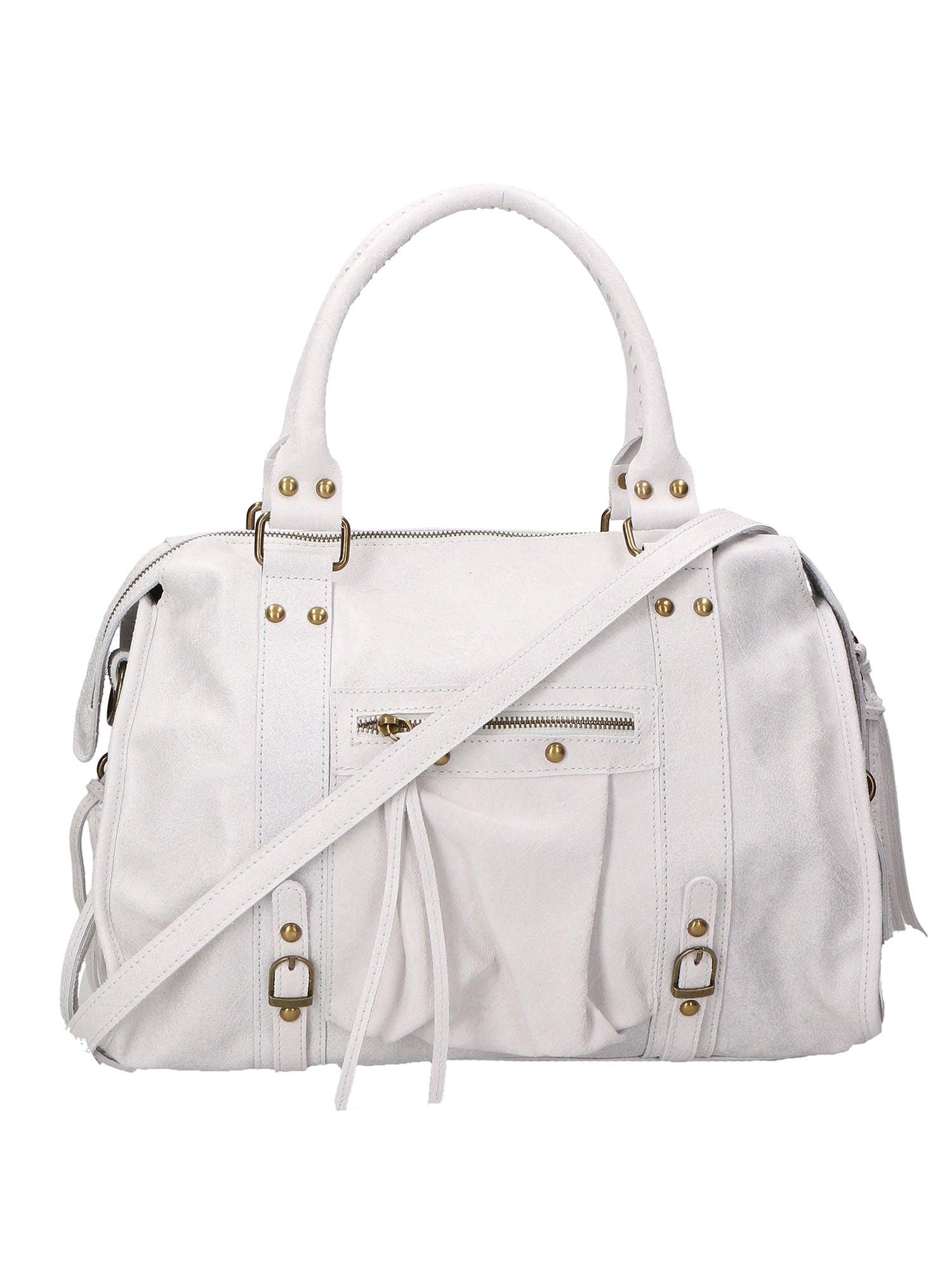 Elara Borsa a spalla da donna Vera pelle 06090-BIANCO Gave Lux