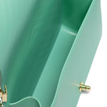 Borsa a mano da donna 100% PVC FLAT M-VERDE ACQUA + LIGHT GOLD Marc Ellis