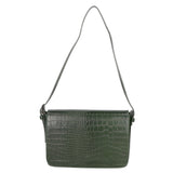 Azzurra Borsa a spalla da donna Vera pelle croco 05699-C14 VERDE SCURO Gave Lux