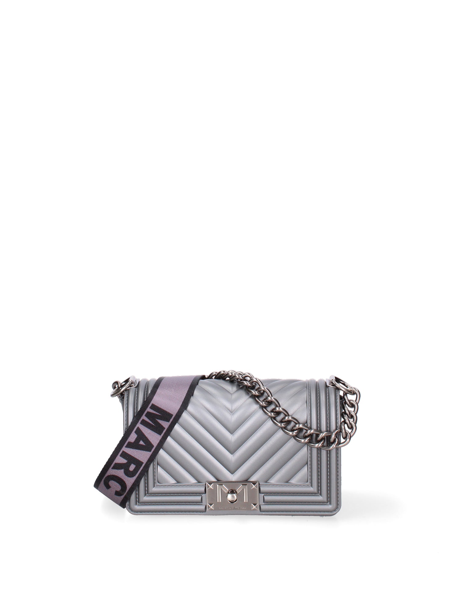 Borsa a mano da donna 100% Pvc FLAT-S 24-GUN METAL - BRUSH CDF Marc Ellis