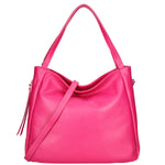 Borsa a spalla da donna Misto pelle e tessuto 07155-D02 FUXIA Roberta Rossi