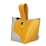 Ombretta Borsa a mano da donna Vera pelle 00643-C36+C16 SENAPE MUSTARD+GRIGIO GREY Gave Lux