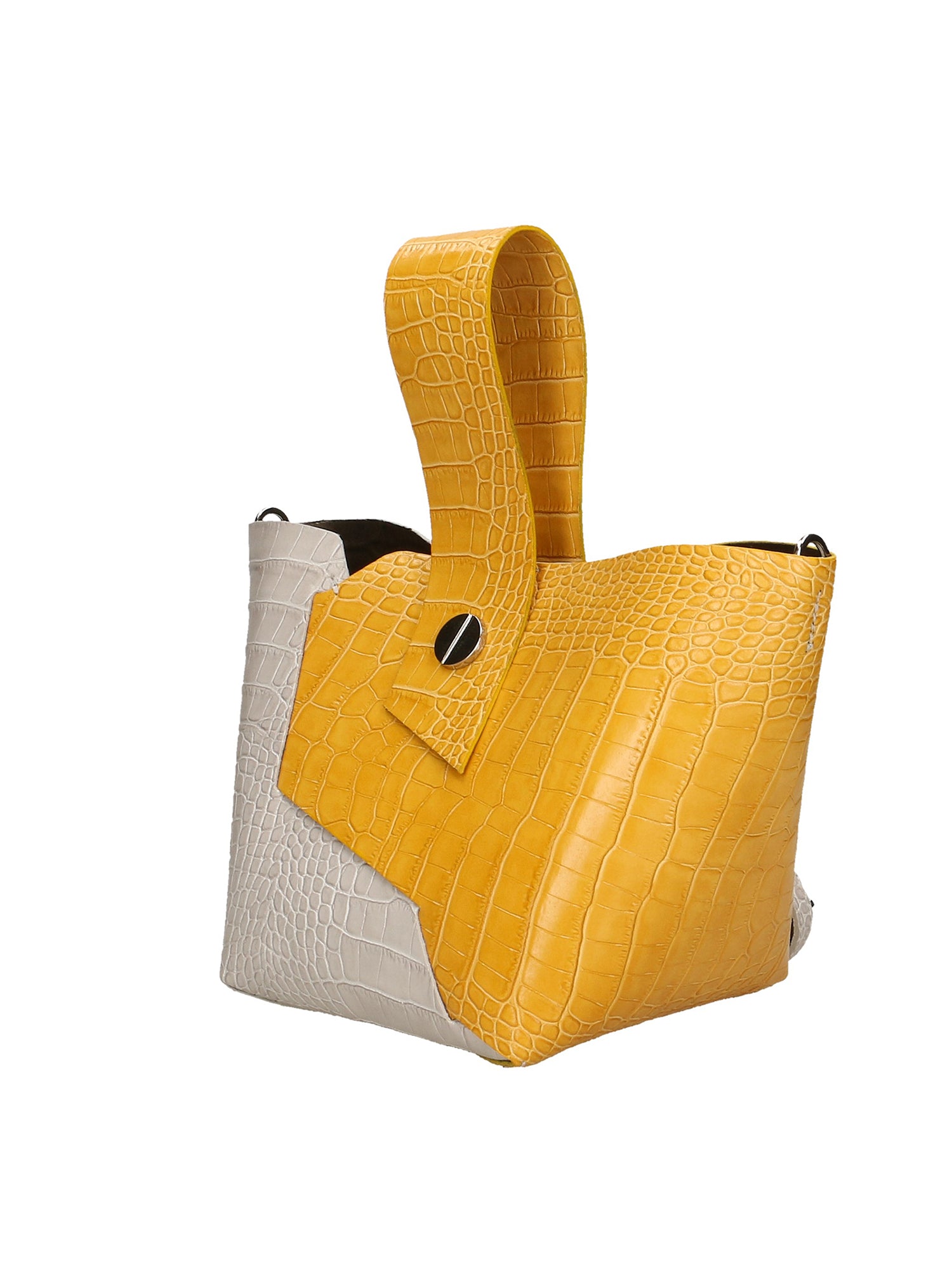 Ombretta Borsa a mano da donna Vera pelle 00643-C36+C16 SENAPE MUSTARD+GRIGIO GREY Gave Lux