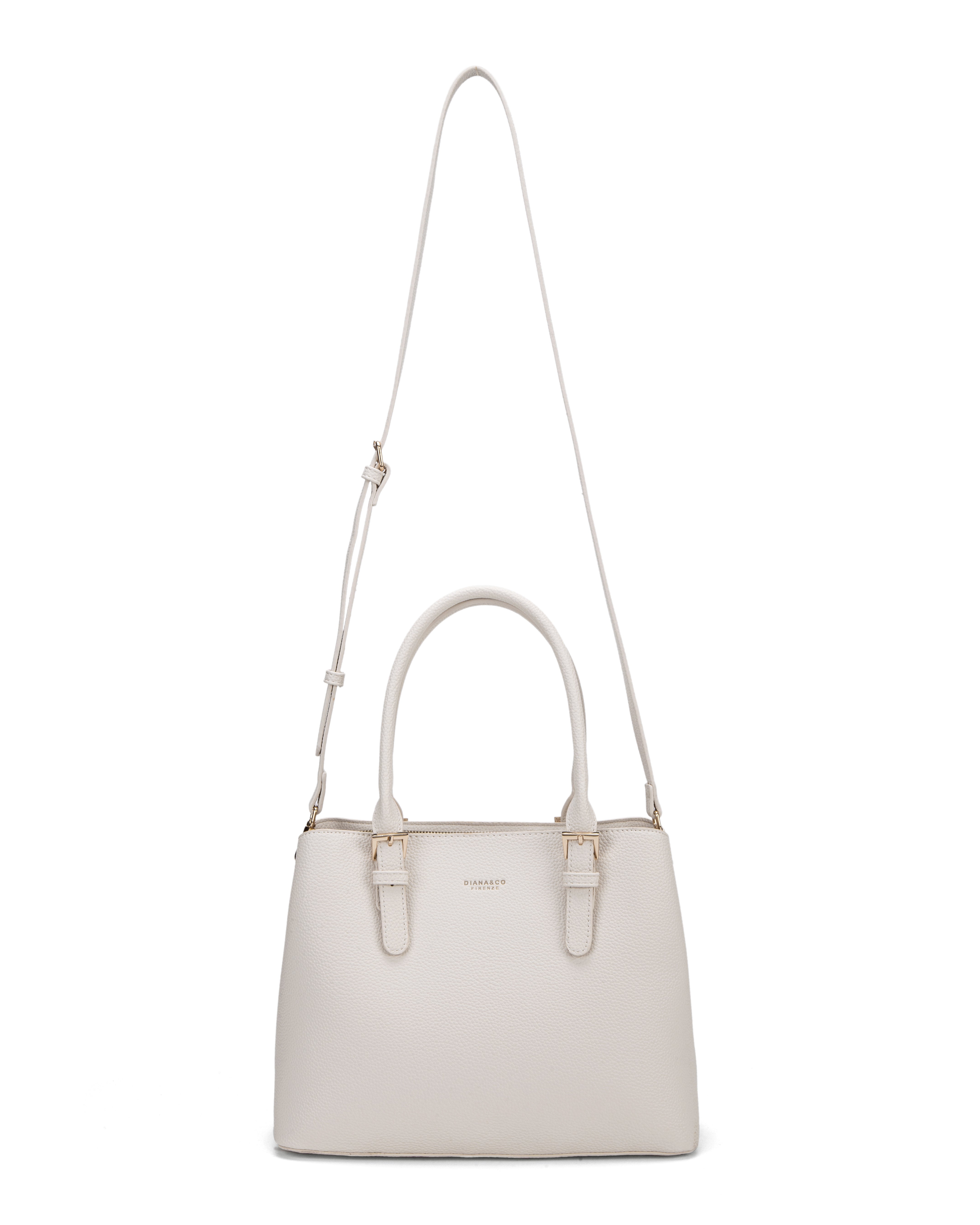 Borsa a mano da donna 100% pelle vegana PU 716-2PT-IVORY Diana&co