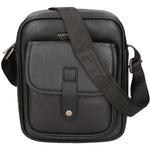 Borsa a tracolla uomo 100% PU Leather PCL3005-BLACK Northampton Polo Club