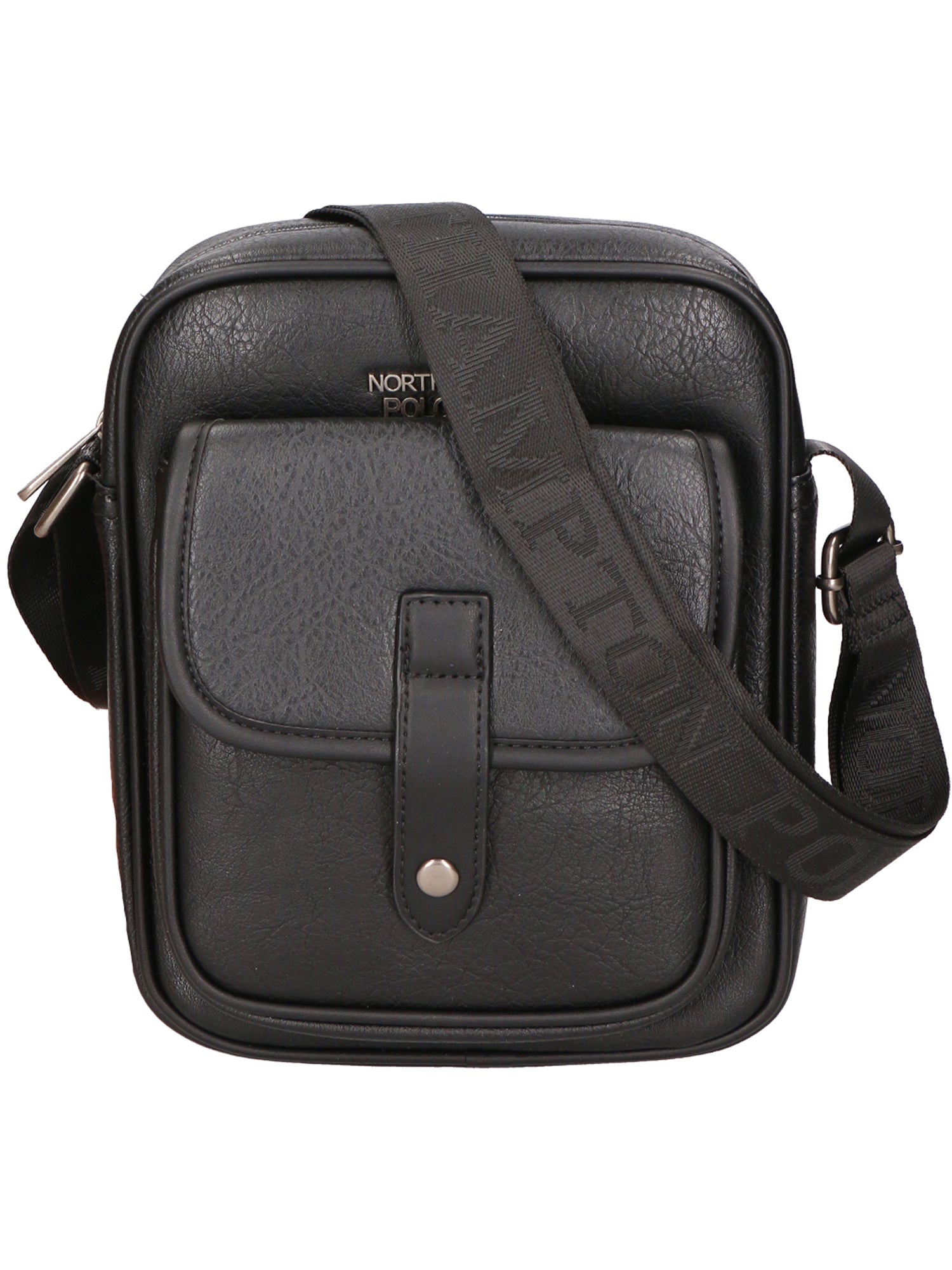 Borsa a tracolla uomo 100% PU Leather PCL3005-BLACK Northampton Polo Club