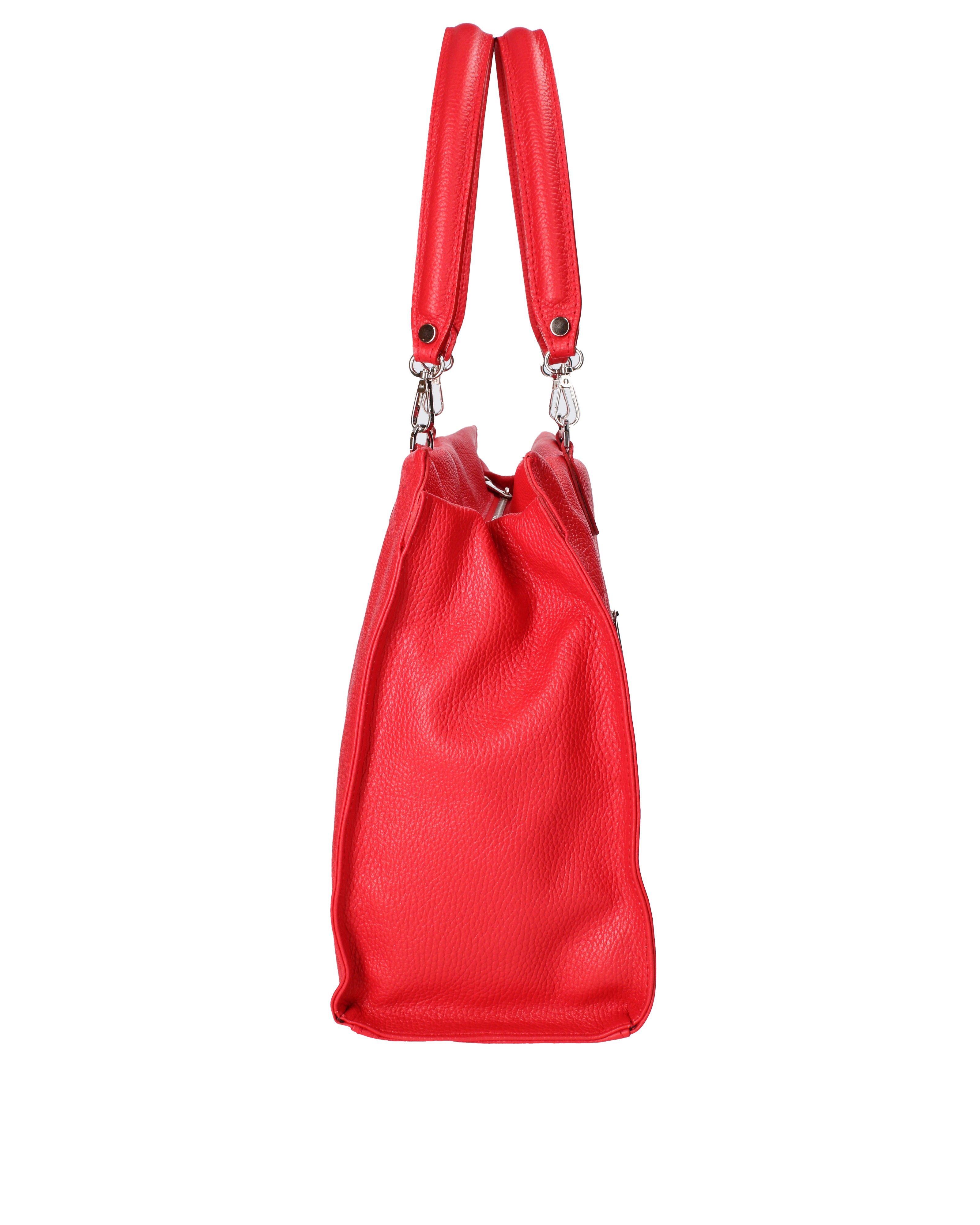 Borsa a mano da donna 100% vera pelle 07138-D58 ROSSO FUOCO Roberta Rossi