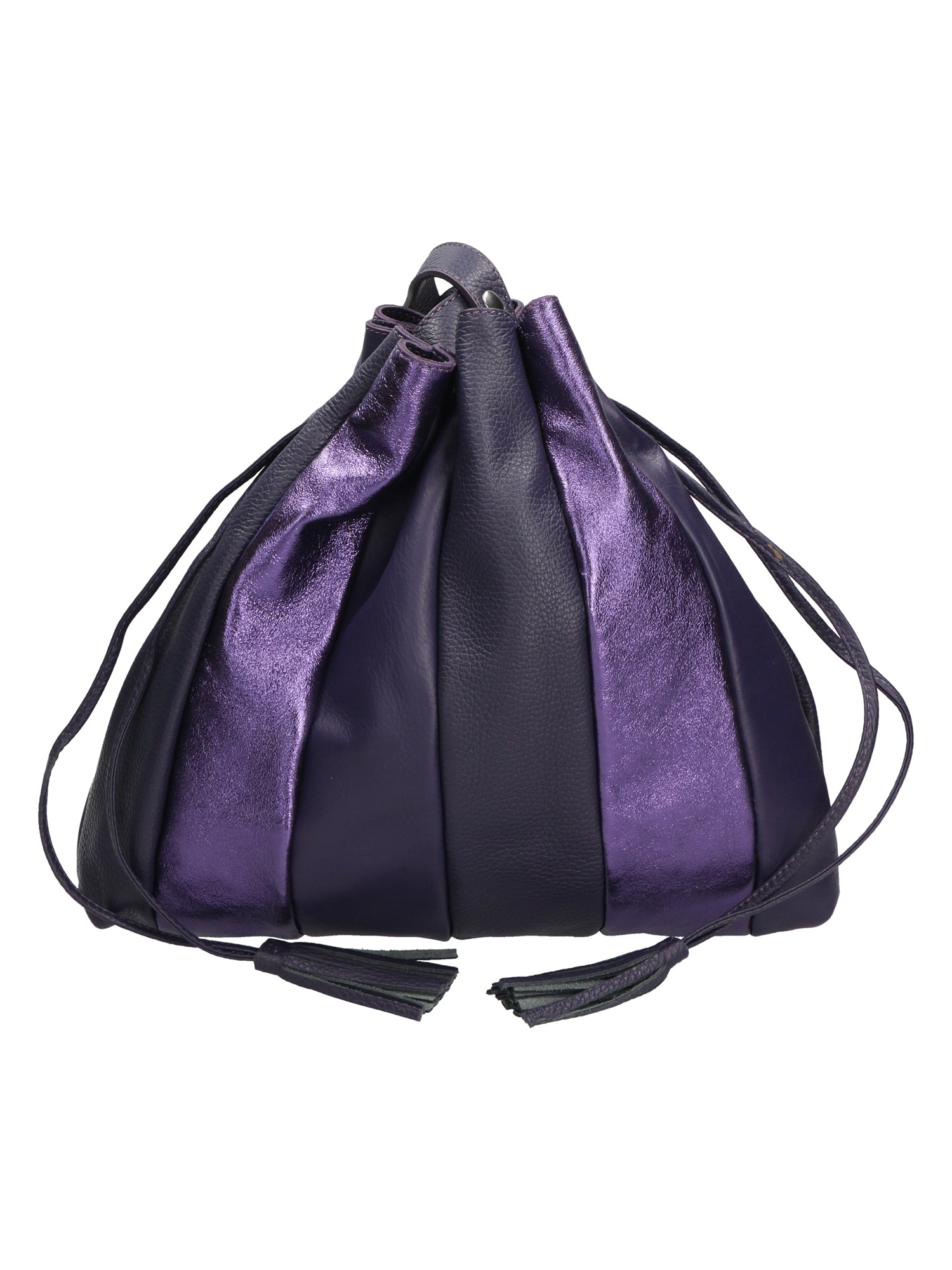Nunzia Borsa a spalla da donna Vera pelle 576042-VIOLA PURPLE Gave Lux