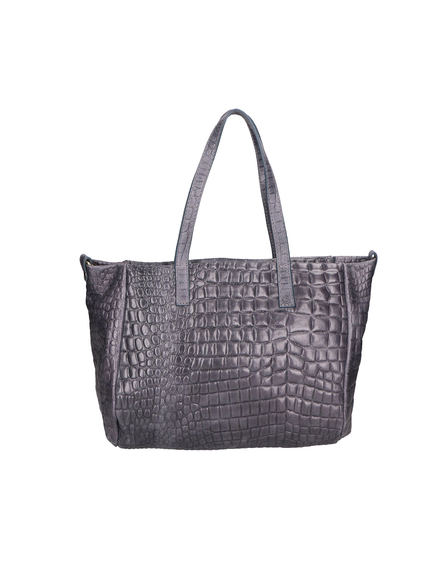 Lorella Borsa a spalla da donna Vera pelle croco 06499-042 GRIGIO SCURO Gave Lux