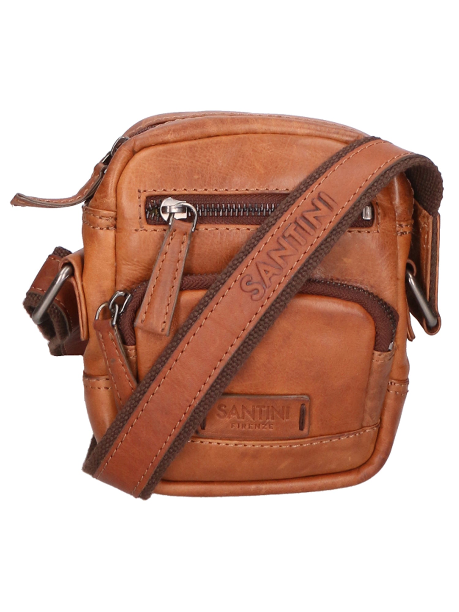 Borsa a tracolla unisex vera pelle Made in Italy SN5863147-TAN Santini Firenze