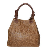 Elenia Borsa a mano da donna Vera pelle 80049-009 TAUPE SCURO Gave Lux
