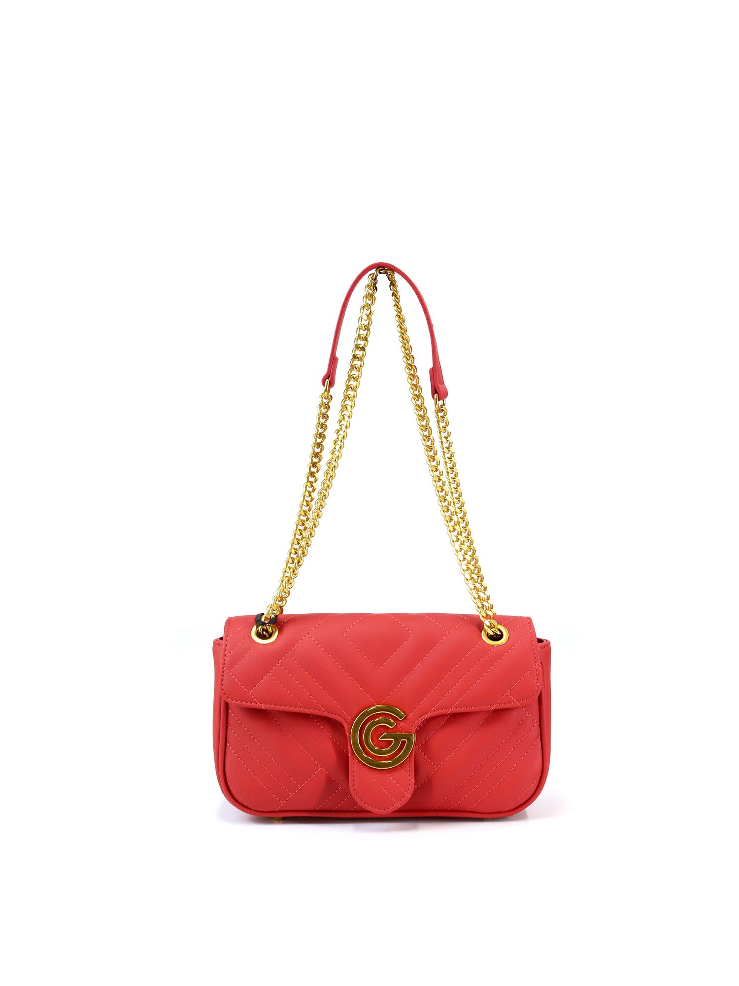 Borsa a tracolla da donna 100% pelle vegana PU GGB011RED Gabriella G Firenze
