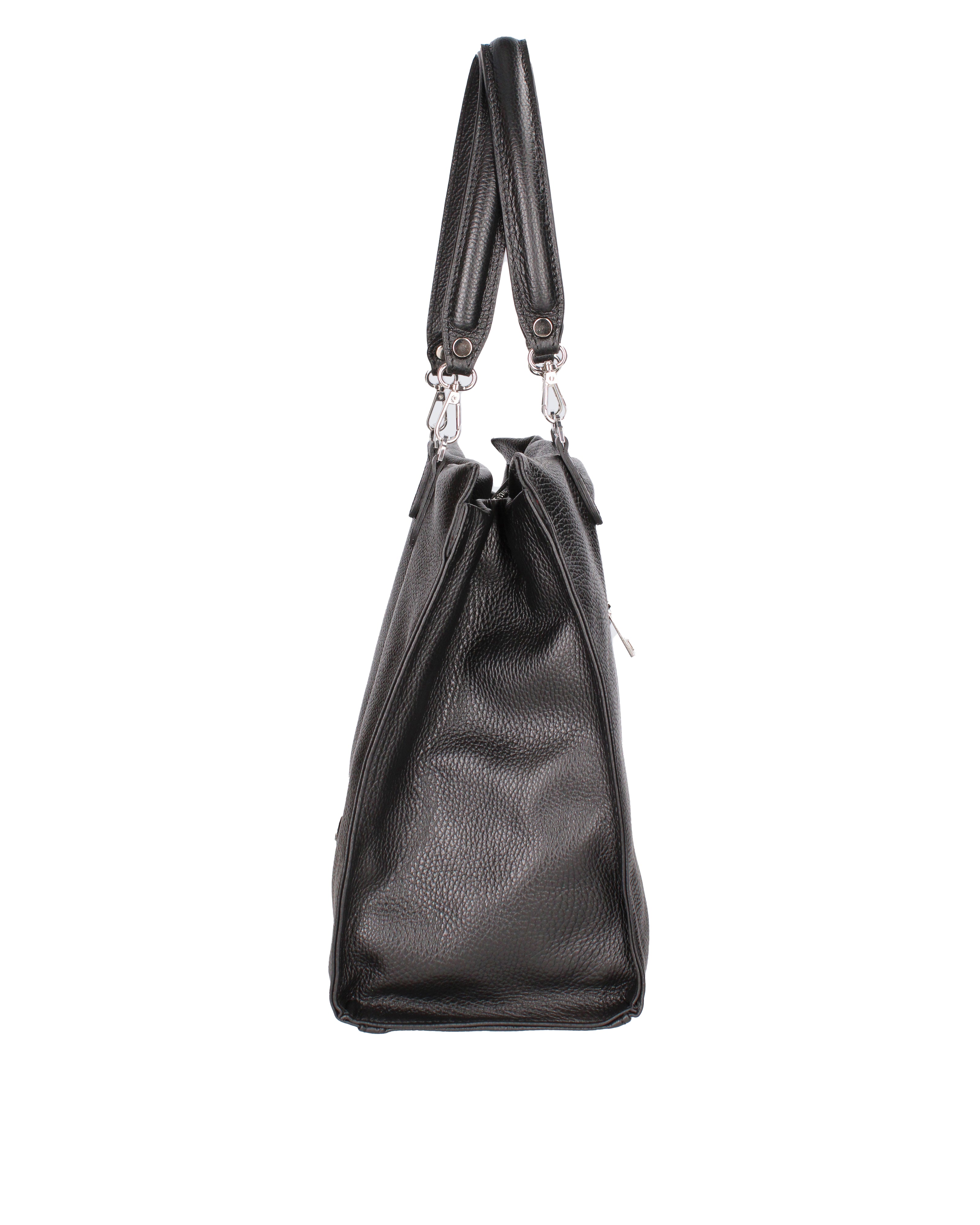 Borsa a mano da donna 100% vera pelle 07138-D28 NERO Roberta Rossi