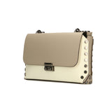 Vera pelle 8641-BEIGE+TAUPE Borsa a tracolla da donna Evanthe Pro Gave Lux