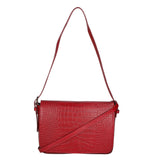 Azzurra Borsa a spalla da donna Vera pelle croco 05699-C10 ROSSO SCURO Gave Lux
