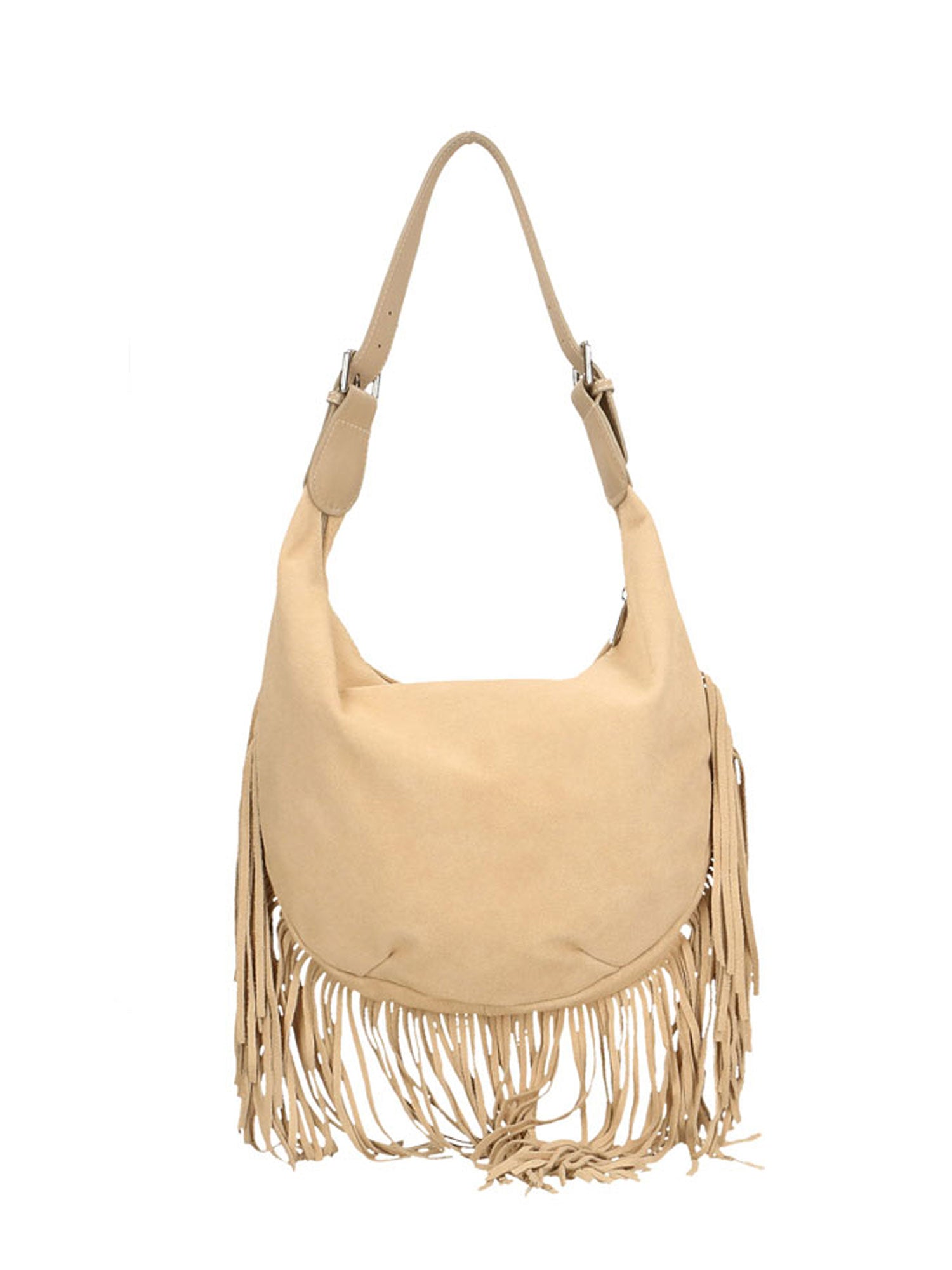 Zefira Borsa a spalla da donna Pelle Scamosciata 8630-FANGO Gave Lux