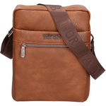 Borsa a tracolla uomo 100% pelle PU PCL3003-BROWN Northampton Polo Club