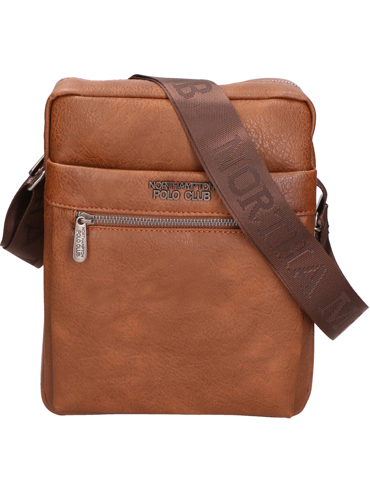 Borsa a tracolla uomo 100% pelle PU PCL3003-BROWN Northampton Polo Club