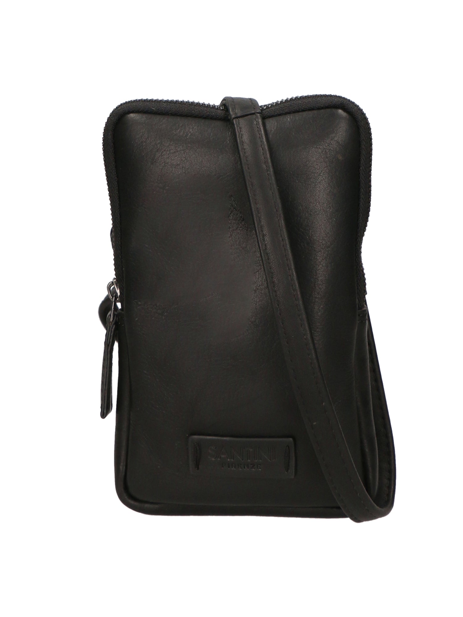 Borsa a tracolla unisex vera pelle 100% Made in Italy SN9861247-BLACK Santini Firenze