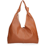 Borsa a spalla da donna 100% vera pelle 07156-D17 CUOIO SCURO Viola Castellani