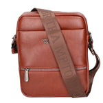Borsa a tracolla uomo 100% pelle PU PCL3084-BROWN Northampton Polo Club