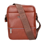Borsa a tracolla uomo 100% pelle PU PCL3084-BROWN Northampton Polo Club