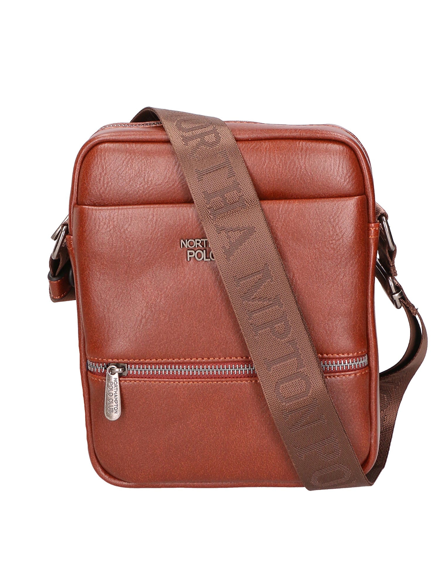 Borsa a tracolla uomo 100% pelle PU PCL3084-BROWN Northampton Polo Club