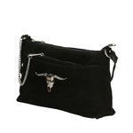 Embera Elite Borsa a tracolla donna Vera pelle scamosciata 8650-NERO Gave Lux