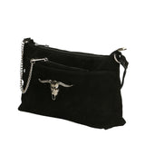 Embera Elite Borsa a tracolla donna Vera pelle scamosciata 8650-NERO Gave Lux