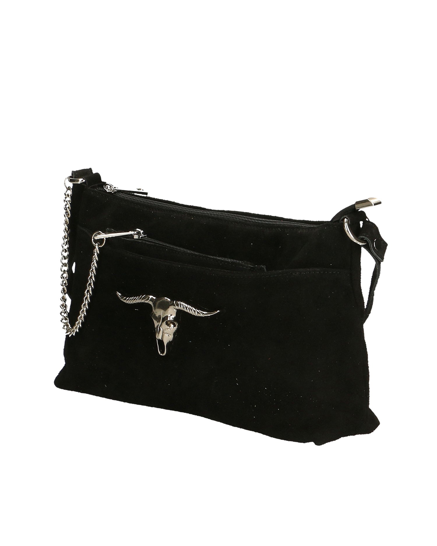 Embera Elite Borsa a tracolla donna Vera pelle scamosciata 8650-NERO Gave Lux