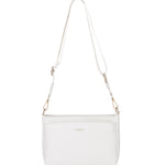 Borsa a spalla da donna 100% pelle vegana PU 703-1PT-WHITE Diana&co