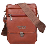Borsa a tracolla uomo in pelle PU Casual PCL3083-COFFEE Northampton Polo Club